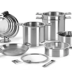 Desserte De Cuisine Mobile En Inox AFINITY 1 Tiroir + 3 Paniers + 1 Rangement Bouteilles DHO -Pas Cher Touche Cuisine Magasin desserte de cuisine mobile en inox afinity 1 tiroir 3 paniers 1 rangement bouteilles dho 2